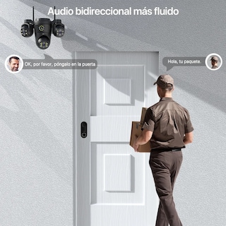 Foto 6 | Foto 6 | Cámara De Seguridad Wifi Exterior 360° Lab.g Tres Lentes Alarma Negro