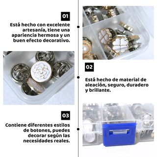 Foto 7 | Foto 7 | Broches Alfiler Botones Repuesto Accesorio Ropa 50pz