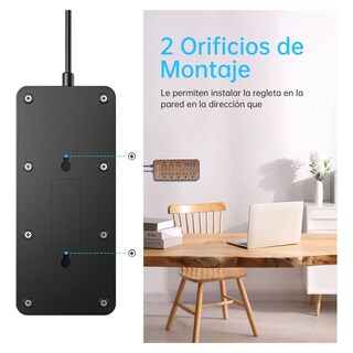 Foto 4 | Foto 4 | Multicontacto De 8 Tomas Con Usb 1.2m Eo Safe Imports Esi-23333 Cafe