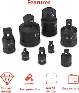 Foto 3 | Foto 3 | Juego De Adaptadores De Impacto Belug P/matraca Negro 8 Pz Estuche Naranja