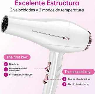 Foto 2 | Foto 2 | Secador De Cabello Xtellar Profesional 850w Con Iones Negativos Blanco