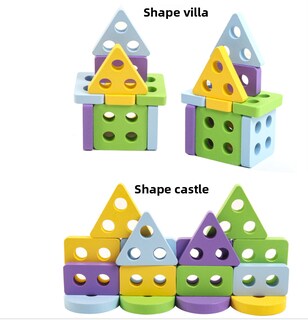 Foto 3 | Foto 3 | Juguete De Madera A Juego Con Formas Geométricas Para Niños De Aprendizaje Temprano - Venta Internacional.