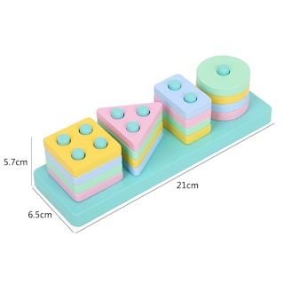 Foto 2 | Foto 2 | Juguete De Madera De 4 Pilares Para Clasificar Formas Educativo Para Niños - Venta Internacional.