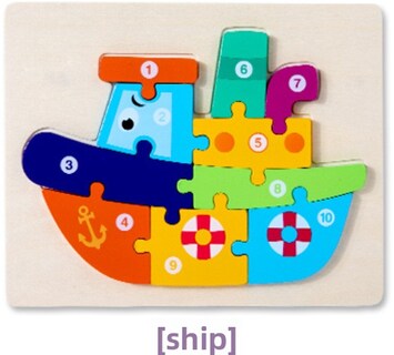 Foto 3 | Foto 3 | Juego De Rompecabezas De Dinosaurios 3d De Madera Con Forma De Animal De Tráfico Multicolor - Venta Internacional.