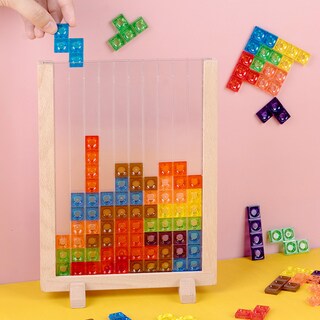 Foto 3 | Foto 3 | Juego De Rompecabezas 3d Tetris Juguete De Madera Para Aprendizaje Temprano Para Niños - Venta Internacional.