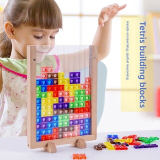 Foto 5 | Foto 5 | Juego De Rompecabezas 3d Tetris Juguete De Madera Para Aprendizaje Temprano Para Niños - Venta Internacional.