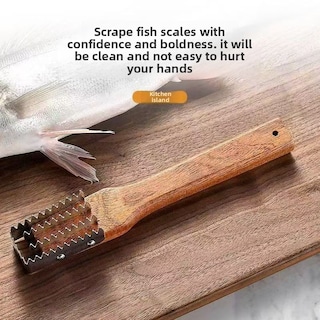 Foto 4 | Foto 4 | Eliminador De Escamas De Acero Inoxidable Con Mango De Madera - Venta Internacional.