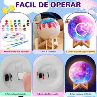 Foto 2 | Foto 2 | Lámpara Dinosaurio Diy Xtellar Pintable Con Luz Led Para Niños