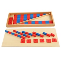 Juego Montessori Para Matemáticas Tempranas Con Bastones Para Contar Rojo Y Azul - Venta Internacional.