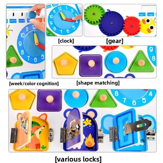 Foto 4 | Foto 4 | Tabla Montessori de Madera con Calendario y Reloj Educativo Multicolor para Niños - Venta Internacional