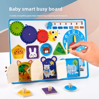 Foto 5 | Foto 5 | Tabla Montessori de Madera con Calendario y Reloj Educativo Multicolor para Niños - Venta Internacional