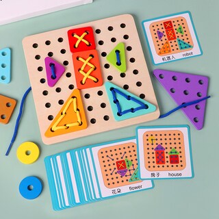 Foto 2 | Foto 2 | Juguete Montessori Creative Shape Matching de Stringing Game - Venta Internacional