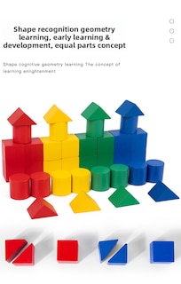 Foto 4 | Foto 4 | Bloques Montessori de Madera Multicolor para Construcción y Rompecabezas Educativos - Venta Internacional