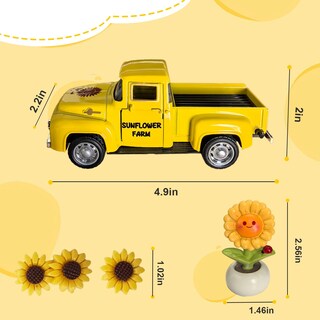 Foto 3 | Foto 3 | Camión Decorativo de Metal Foamworld Vintage con Girasol - Venta Internacional