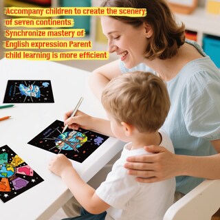 Foto 2 | Foto 2 | Set De Arte Creative Travel Scratch Con Colorido Libro De Arte Para Niños - Venta Internacional.