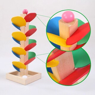 Foto 2 | Foto 2 | Juguete Educativo De Madera Con Forma De Torre De Hojas Juego De Lanzar Bolas - Venta Internacional.