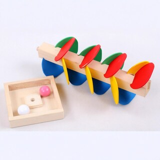 Foto 3 | Foto 3 | Juguete Educativo De Madera Con Forma De Torre De Hojas Juego De Lanzar Bolas - Venta Internacional.
