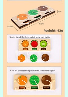 Foto 3 | Foto 3 | Juguete De Madera Busy Board Diy Para Combinar Frutas - Venta Internacional.