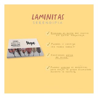 Foto 4 | Foto 4 | Láminas Antibrillo Facial Con Polvo De Arroz 50 Piezas Yuya