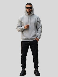 Foto 5 | Foto 5 | Sudadera Hoodie Sud-1021 Gris para Hombre