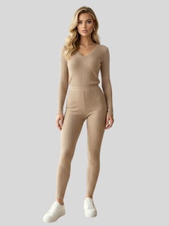 Foto 2 | Foto 2 | Conjunto Blusa Manga Larga y Pants Conj-0116 Beige