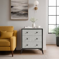 Liquidación: Cómodo Buro De 3 Cajones Doble Manija Mate Gris/negro