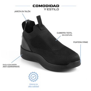 Foto 3 | Foto 3 | Tenis Comfy Step Unisex Negro Antiderrapantes Con Amortiguación Diseño Ergonómico Y Material Transpirable