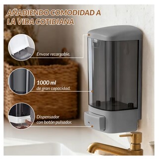 Foto 2 | Foto 2 | Dosificador Belug De Jabón Recargable 1000 Ml Gris Oscuro