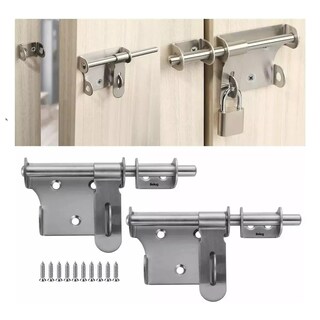 Foto 2 | Foto 2 | Cerrojo Belug Pasador Puerta Cerradura Acero Inoxidable 2 Pcs Plateado