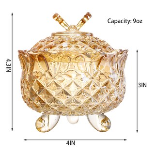 Foto 7 | Foto 7 | Juego De Platos Para Caramelos Cedilis Crystal Glass 270 Ml Con Tapa Paquete De 4 - Venta Internacional.