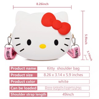 Foto 5 | Foto 5 | Bolso De Hombro Ajztrc Kawaii Kitty Lindo Animal De Dibujos Animados Niña - Venta Internacional.