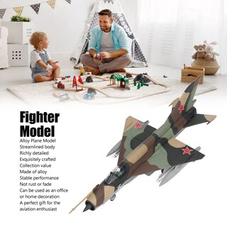 Foto 3 | Foto 3 | Avión De Combate Modelo Mig-21 A Escala 1:72 Moldeado A Presión Con Soporte De Exhibición - Venta Internacional.