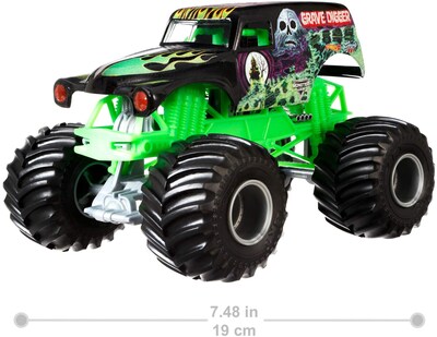 Foto 2 | Foto 2 | Vehículo Fundido Hot Wheels Monster Jam Grave Digger 1:24 - Venta Internacional.