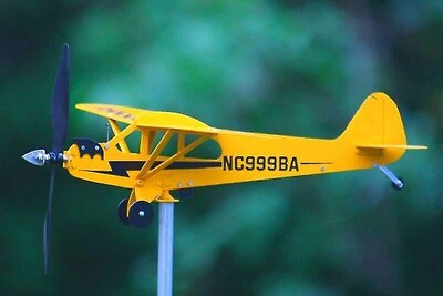 Foto 1 | Foto 1 | Avión Weathervane Piper J3 Cub De Metal Amarillo 20 X 18 Cm - Venta Internacional.