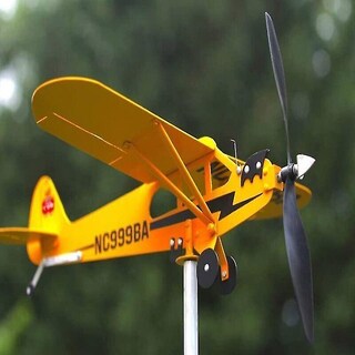 Foto 3 | Foto 3 | Avión Weathervane Piper J3 Cub De Metal Amarillo 20 X 18 Cm - Venta Internacional.