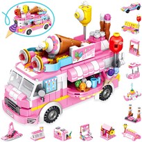 Set De Construcción Lukat Stem Ice Cream Trucks 553 Piezas Para Niñas De 6 A 12 Años - Venta Internacional.