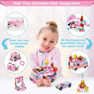 Foto 4 | Foto 4 | Set De Construcción Lukat Stem Ice Cream Trucks 553 Piezas Para Niñas De 6 A 12 Años - Venta Internacional.
