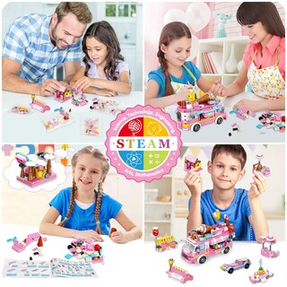 Foto 5 | Foto 5 | Set De Construcción Lukat Stem Ice Cream Trucks 553 Piezas Para Niñas De 6 A 12 Años - Venta Internacional.