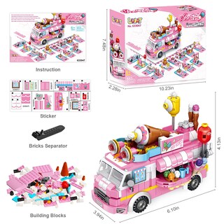 Foto 7 | Foto 7 | Set De Construcción Lukat Stem Ice Cream Trucks 553 Piezas Para Niñas De 6 A 12 Años - Venta Internacional.