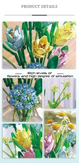 Foto 5 | Foto 5 | Ideas De Bloques De Construcción Ramo De Flores Tulipán Romántico - Venta Internacional.