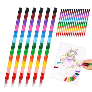 Foto 1 | Foto 1 | Paquete De 20 Crayones Apilables Kindpack De 12 Colores Arcoíris Para Diy - Venta Internacional.
