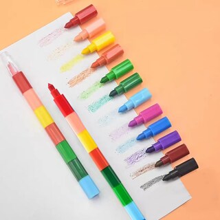 Foto 4 | Foto 4 | Paquete De 20 Crayones Apilables Kindpack De 12 Colores Arcoíris Para Diy - Venta Internacional.