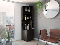 Bar Esquinero Celeste Wengue Virtual Muebles