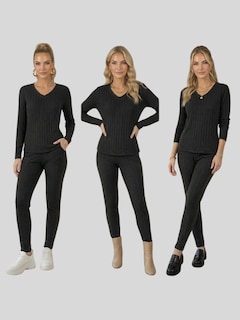 Foto 7 | Foto 7 | Conjunto Blusa Manga Larga y Pants Conj-0116 Negro