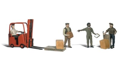 Foto 1 | Foto 1 | Figura Woodland Scenics Workers With Forklift N Scale - Venta Internacional.