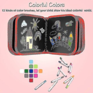 Foto 3 | Foto 3 | Libro De Grafiti Borrable Con 12 Bolígrafos De Acuarela - Venta Internacional.