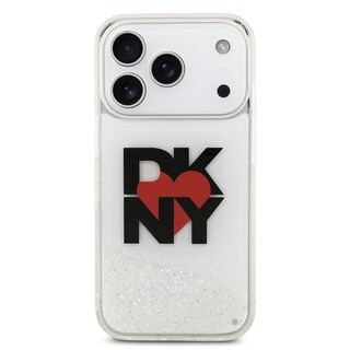 Foto 3 | Foto 3 | Funda Dkny Glitter Con Logo De Corazón Iphone 17 Pro Blanco