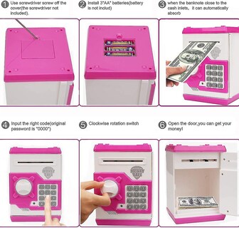 Foto 5 | Foto 5 | Piggy Bank Con Contraseña De Cajero Automático Electrónico Para Niños - Venta Internacional.