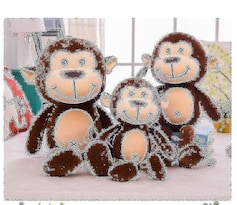 Almohada De Peluche Con Forma De Mono 40 Cm Color Marrón - Venta Internacional.