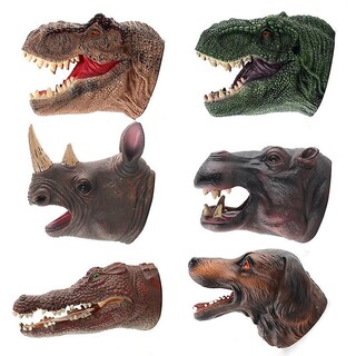 Foto 5 | Foto 5 | Maqueta De Marioneta De Mano Con Forma De Dinosaurio De Goma Blanda 14 X 19 Cm - Venta Internacional.